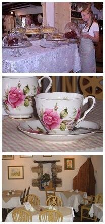 serving cakes & a bone china tea service inside the tearoom